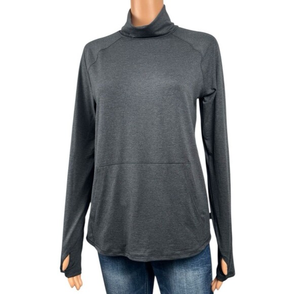 Eddie Bauer Womens Small Active Funnel Neck Gray Long Sleeve Pullover New - Picture 2 of 14